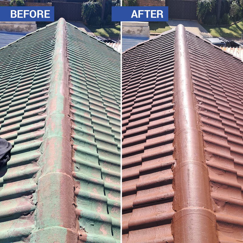Liquid Rubber coating applied to corrugated metal roofing