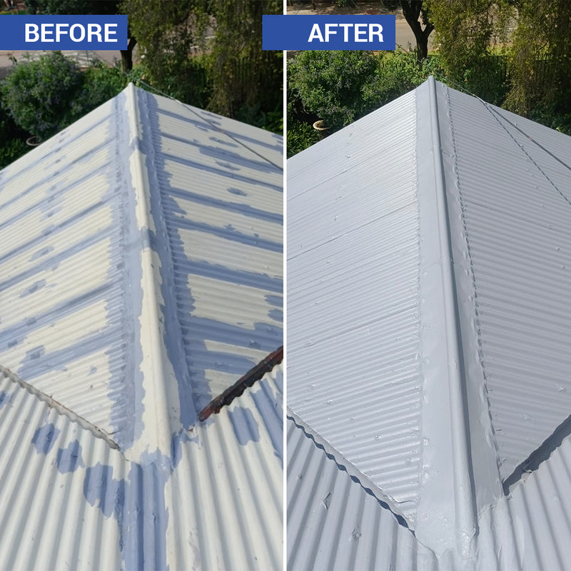 Liquid Rubber waterproofing application on a metal roof